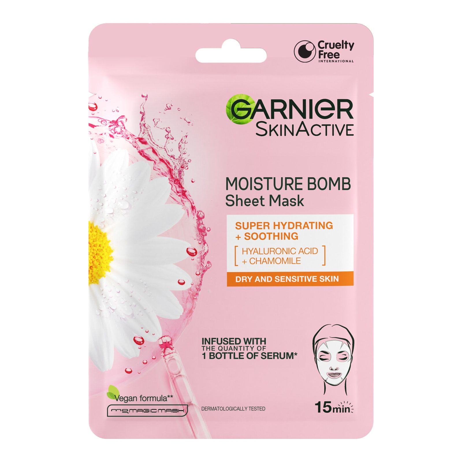 Garnier Skin Active Moisture Bomb Tissue Mask Pink 28 g