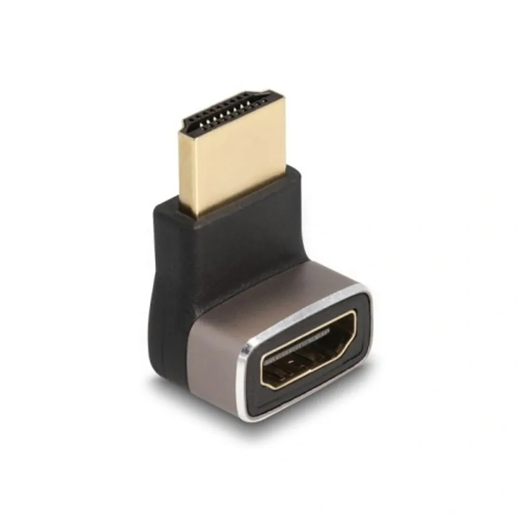Adapter HDMI hane till hona, DeLOCK, 8K@60Hz, vinklad uppåt - Svart/Grå, bild 4