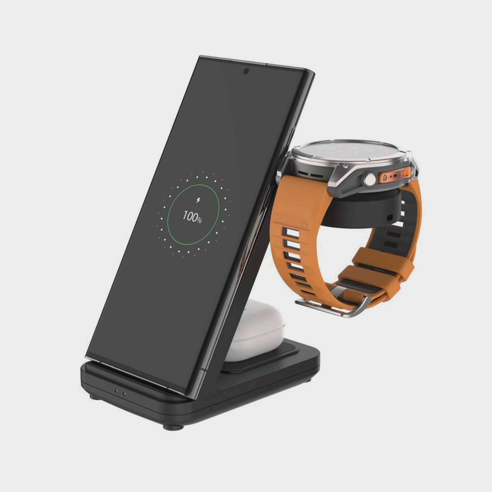 Fixed 3‑in‑1 Trådlös Laddstation för Garmin – Svart