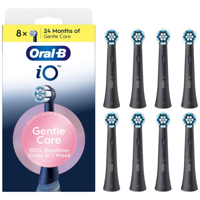 Oral-B iO Gentle Care borsthuvuden 8 st, svart