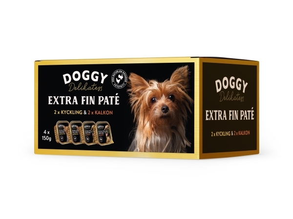 Doggy Delikatess Paté Kyckling & Kalkon Våtfoder 4x150g