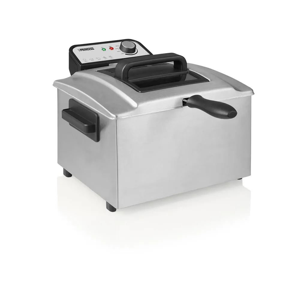 Princess 184090 semiprofessionell fritös 3270 W 5 L 1 kg 190 °C, silverfärgad
