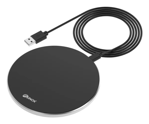 Sinox PRO trådlös 15W laddningsplatta. 1m. Svart, inomhus, USB, Trådlös laddning, 1 m, Svart