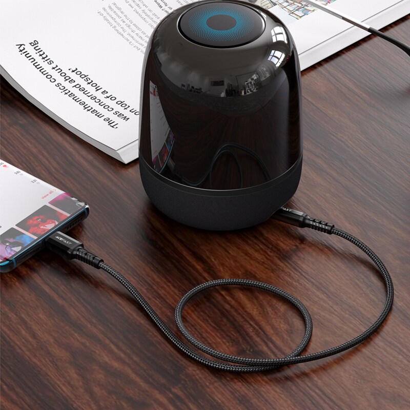 Acefast ljudkabel USB typ C - 3,5 mm minijack (hane) 1,2 m, AUX svart (C1-08 svart), bild 4