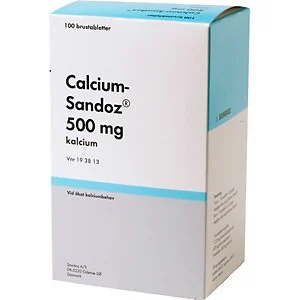 Calcium-Sandoz, brustablett 500 mg 5 x 20 st