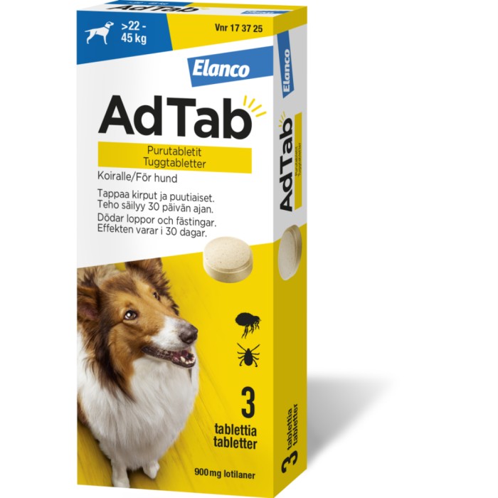 AdTab 900 mg tuggtabletter för hund (>22–45 kg) 3 st