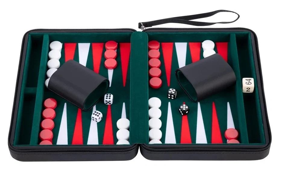 Longfield Backgammon Travel Green