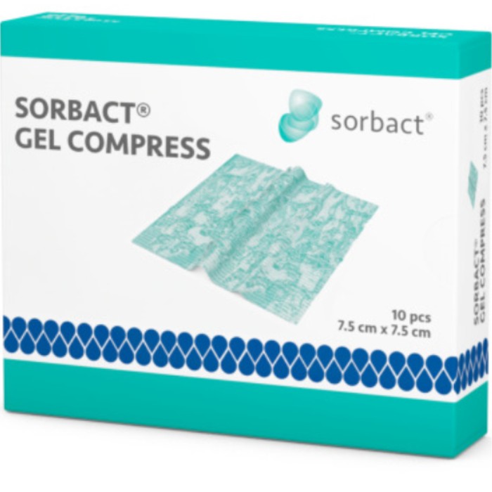 Sorbact Gelkompress 7,5 x 7,5cm, 10 st