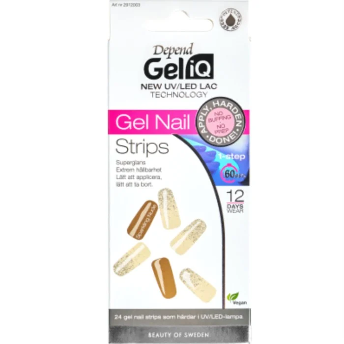 Depend Gel iQ Gel Nail Strips Semi Cured 003 Sparkling Nude 003 Sparkling Nude