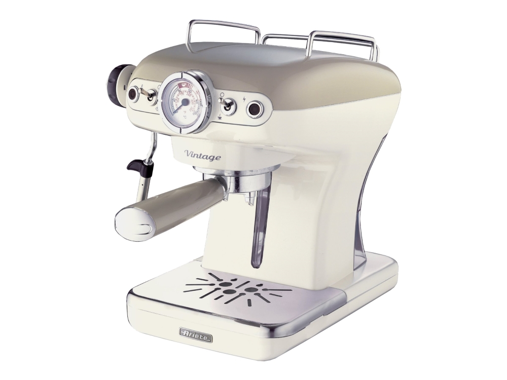 Ariete Vintage 1389 - Kaffemaskin med mjölkskummare - 15 bar - beige