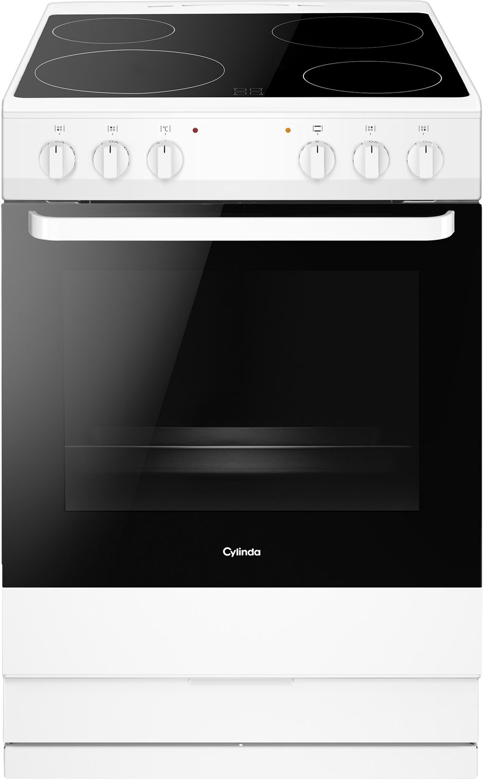 Cylinda 60cm, 65 litre, energy class A, ceramic hob, telescopic rail x1 (75%) white, 400 voltage