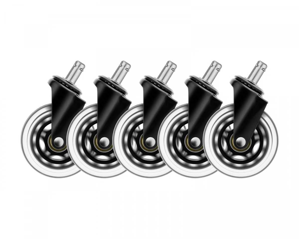 Deltaco Gaming 3 Inch Rubber Wheels Black (5-Pack)