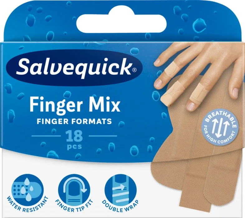 Salvequick Finger Mix fingerplåster, 18 st