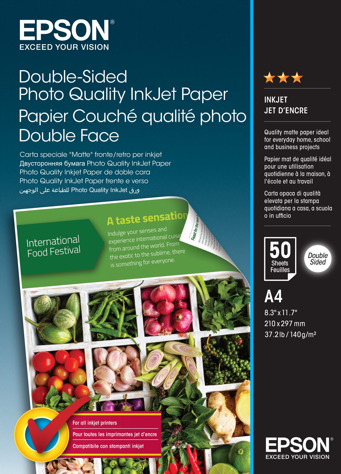 Epson Double-Sided Photo Quality Inkjet Paper A4, 50 ark, 140g/m2, bild 4
