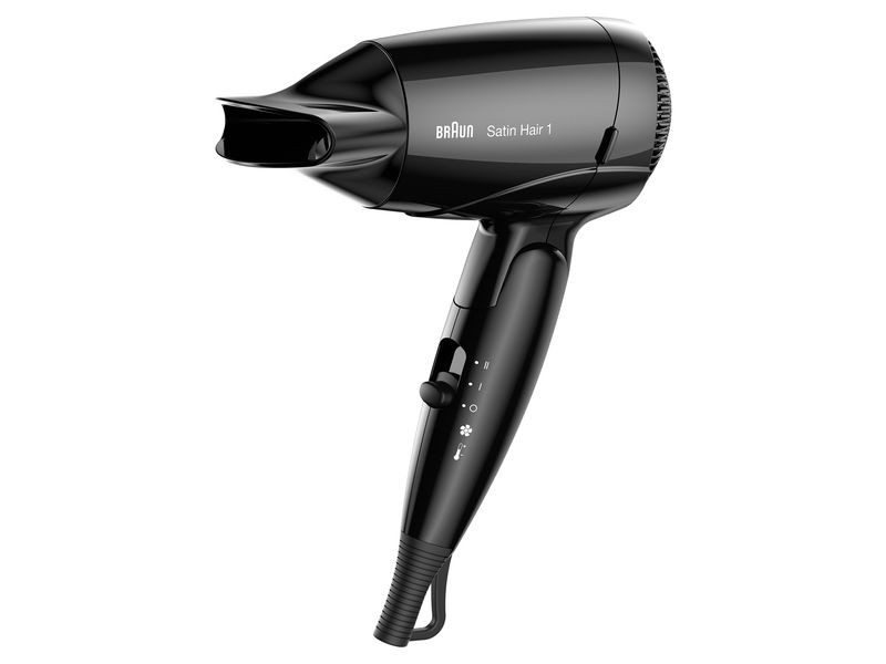 Braun Satin Hair 1 HD 130 Style & Go hårtork 1200 W, svart