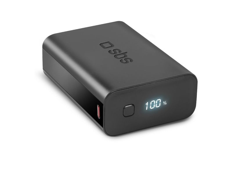 SBS TEBB20000LCDEVOPD20K, 20000 mAh, Litium Polymer (LiPo), Svart