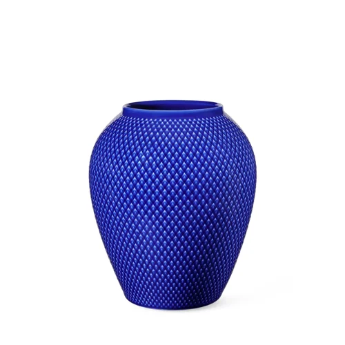 Lyngby Porcelæn - Rhombe Color Porslinsvas - H16.5 cm - Mörk Blå
