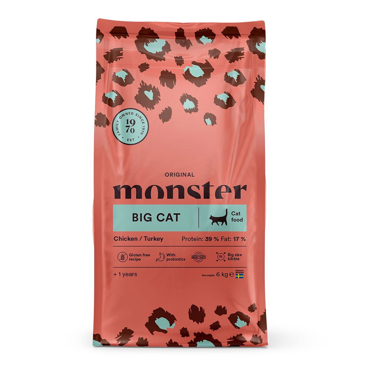 Monster Cat Original Big Cat Chicken & Turkey Torrfoder till Katt 6 kg