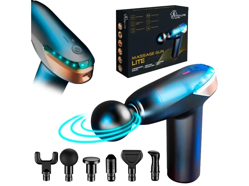 Extralink Massage Gun Lite | 3200 RPM, 6 utbytbara spetsar