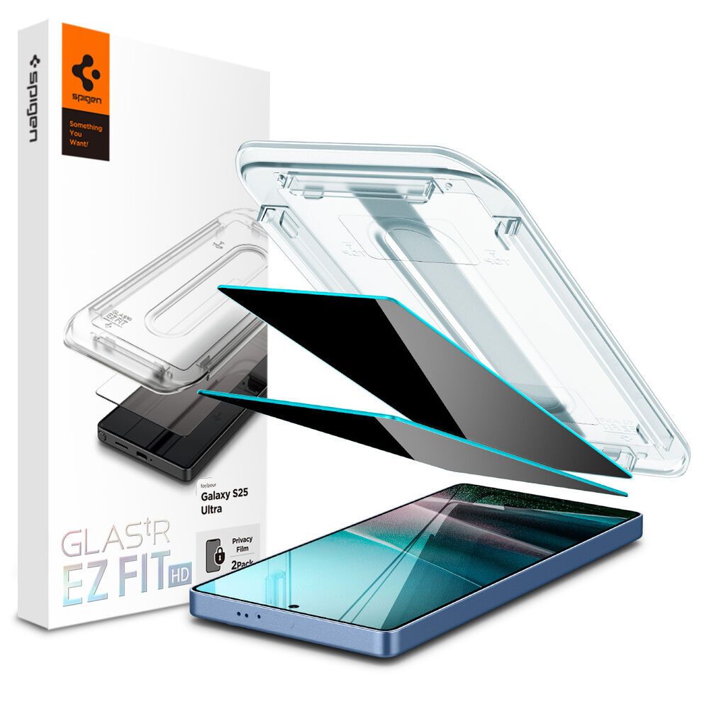 Dėklas Spigen Glas.TR EZ FIT HD Privacy Glass för Samsung Galaxy S25 Ultra 2vnt.