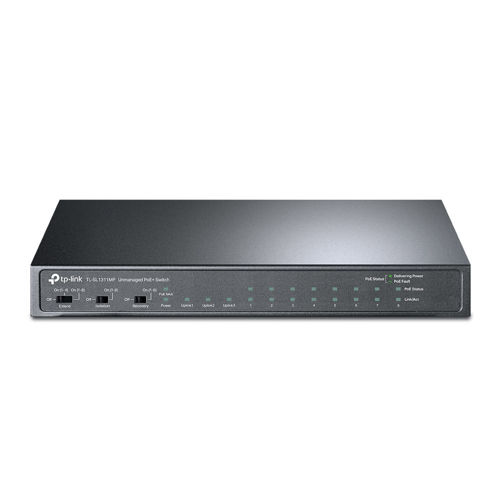 TP-Link TL-SL1311MP8-Port 10/100Mbps + 3-Port Gigabit Desktop Switch med 8-Port PoE+, bild 2