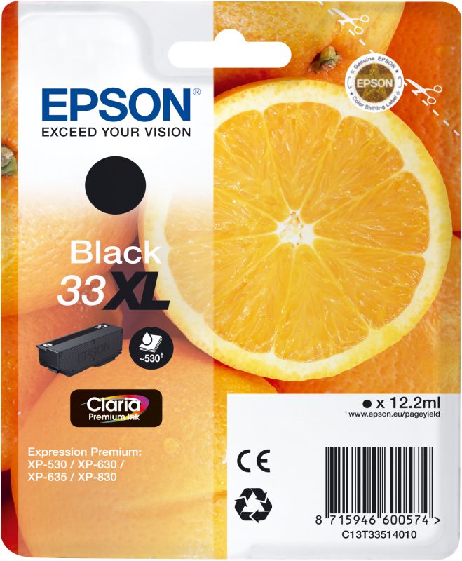 Epson oranges Singlepack, black 33Xl Claria Premium ink
