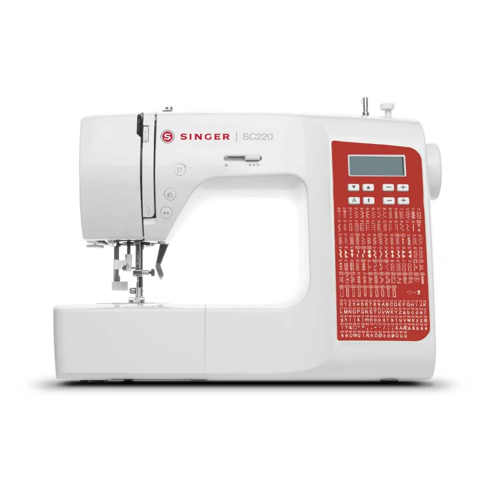 Singer SC220-RD symaskin 200 sömprogram, röd och vit