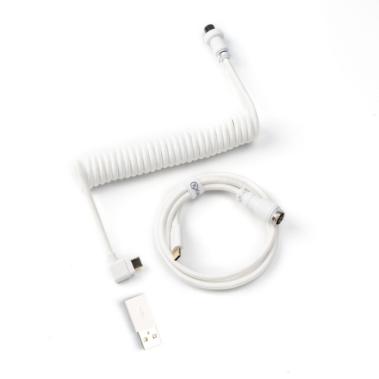 Keychron Coiled Aviator Cable 8K Vinklad Vit