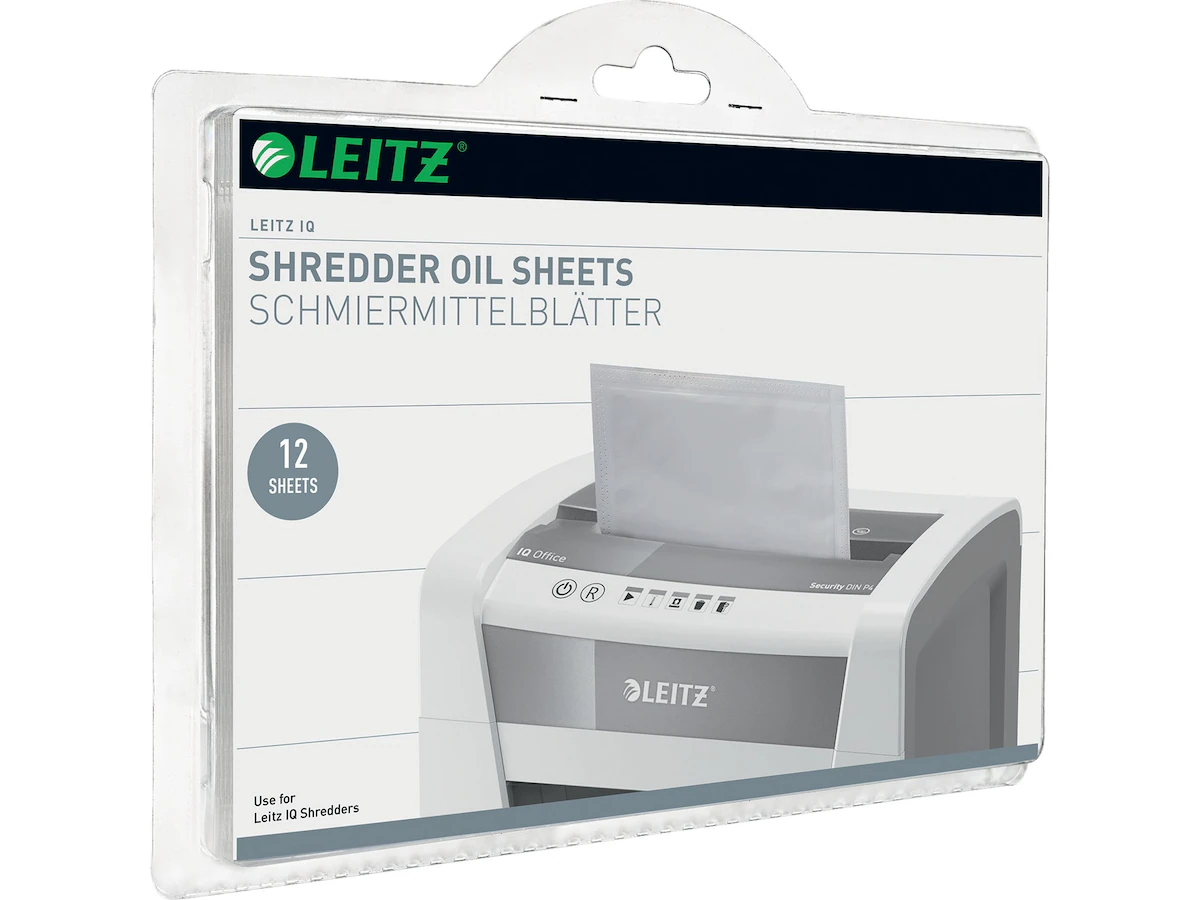 Leitz IQ oljeark för dokumentförstörare, 12-pack