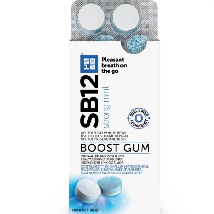 SB12 Boost tuggummi Mint White, 10 st