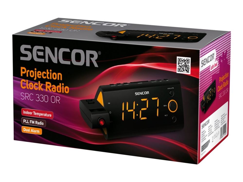 Sencor SRC 330 OR - Klockradio - svart, orange