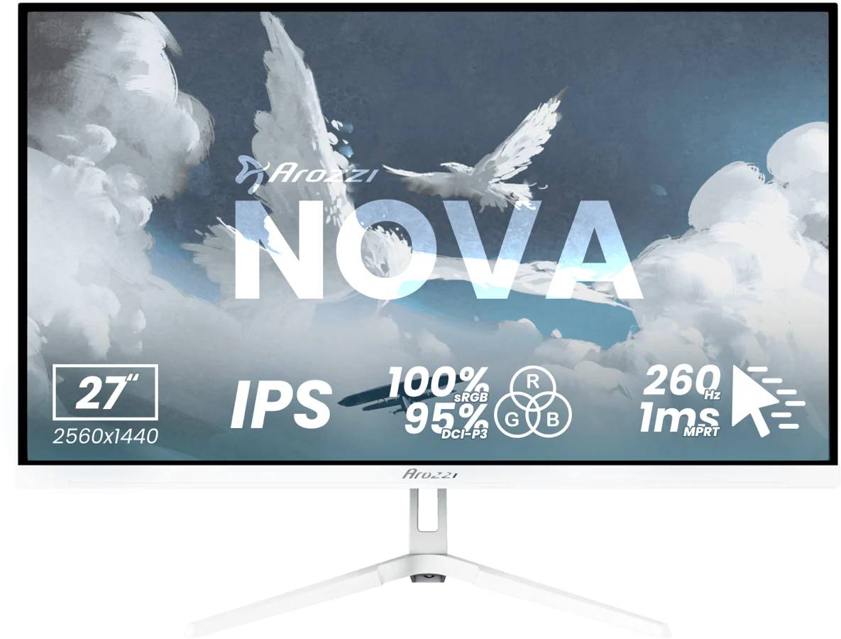 Arozzi Nova 27" QHD/IPS/260Hz/1ms gamingskärm (vit), bild 3