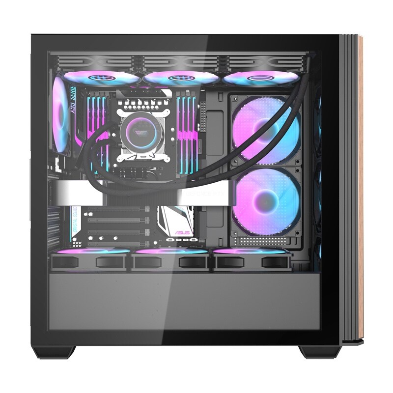 Darkflash DS900WS Computer Case + 4 Fans - Chassi - Svart, bild 2