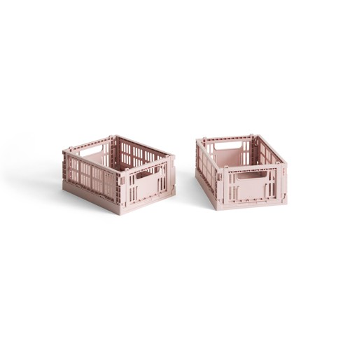 HAY - Set med 2 Colour Crate Mini Förvaringslådor (Rosa Blush)