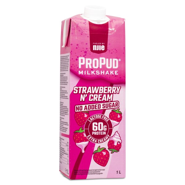 ProPud Big Protein Milkshake, Strawberry & Cream, 1 L