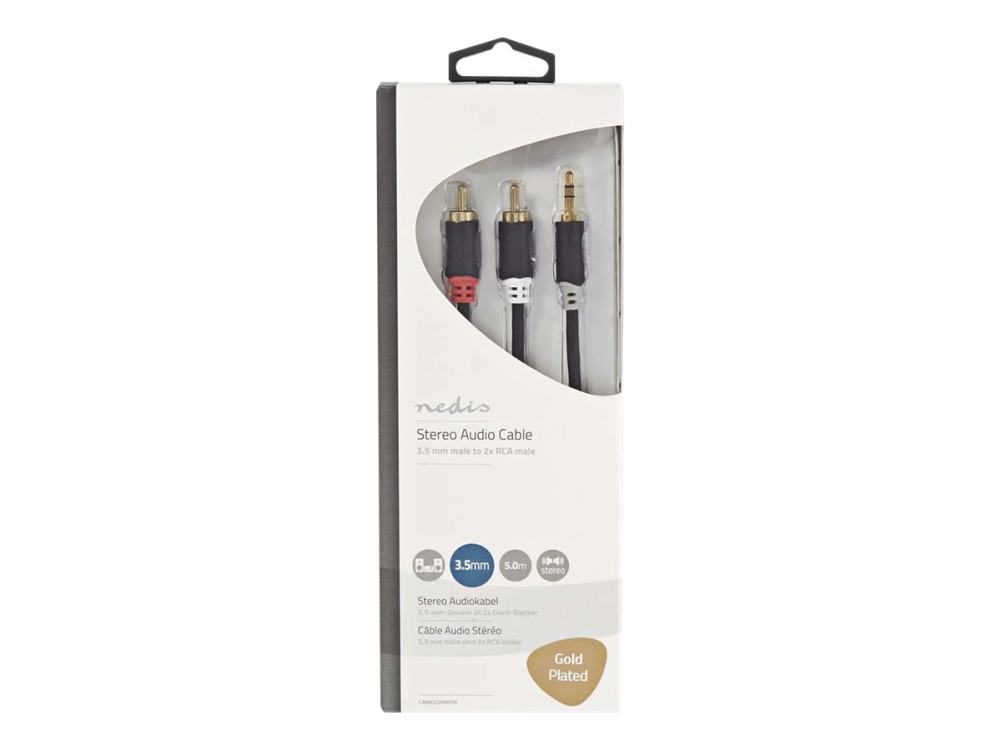 Nedis 3.5 mm Male - 2x RCA Male 5 m