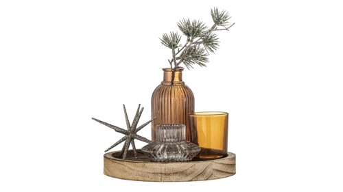 Bloomingville - Sanga Tray with Votive - Brown - Glass, bild 3