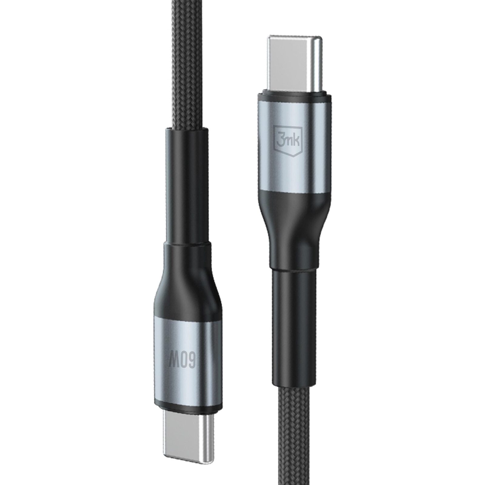 3mk Hyper Cable N-SERIES USB-C / USB-C 3 m PD 3.0 QC 3.0 20 V/3 A 60 W – svart, bild 2