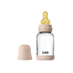 BIBS Glass Baby Bottle Round Latex 120 ml Slow Flow Blush, bild 3