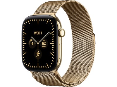 Apple Watch Series 12 GPS + Cellular 46 mm skinande guld titan, skinande guld Milanesisk loop - M/L