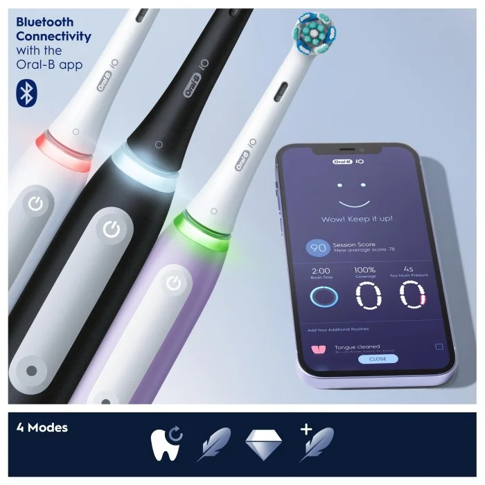 Oral-B iO 4 2-pack Svart och Vit eltandborste, bild 2
