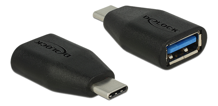 Adapter USB-C hane till USB-A hona, 10 Gbps, DeLOCK - Svart, bild 2