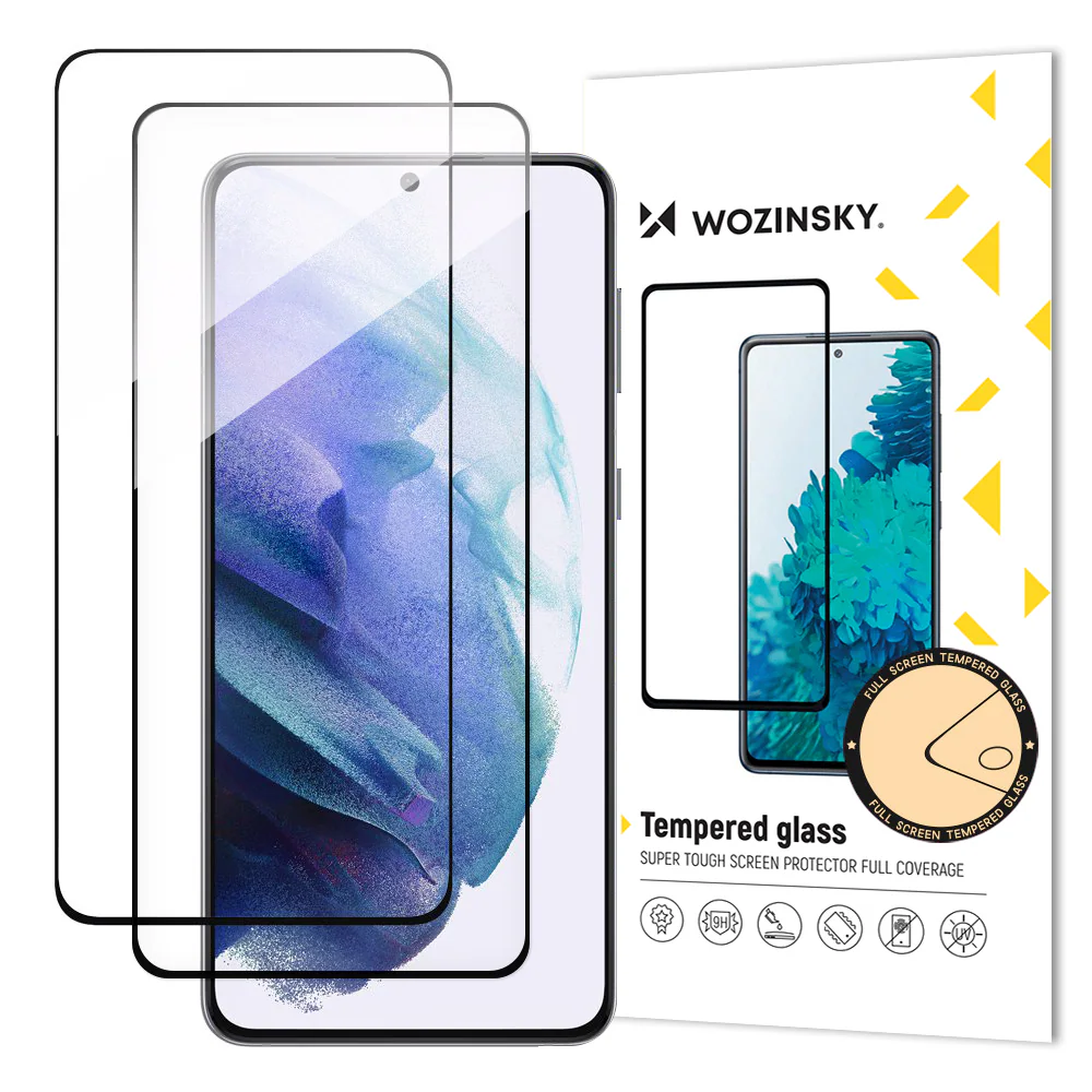 Wozinsky 2x härdat glas med full limning för Samsung Galaxy S23+ 9H med svart ram