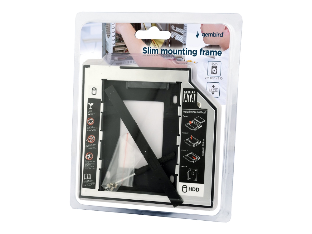 Gembird MF-95-01 - Adapter för lagringsfack - 5,25-tums Slim Line till 2,5-tums