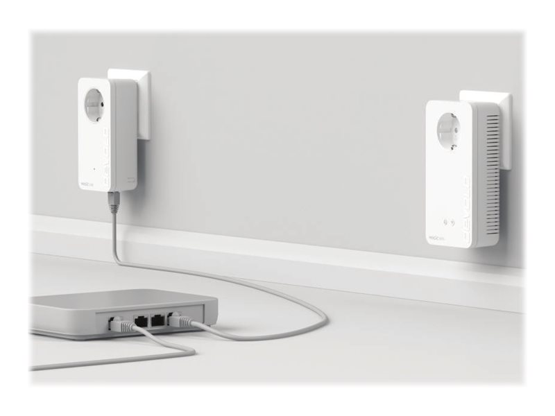 devolo Magic 2 WiFi next - Starter Kit - brygga 1GbE, HomeGrid - Wi-Fi 5 - Dubbelband - vägginsticksbar