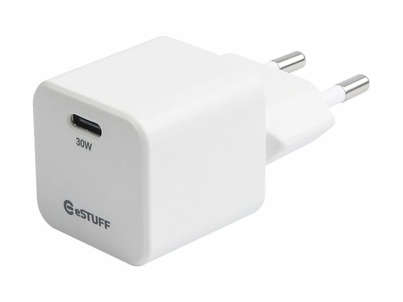 Väggladdare eSTUFF INFINITE 230V till 1xUSB-C, GaN 30W - Vit