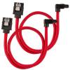 Corsair SATA-kabel Vinklad Röd 30cm 2-pack
