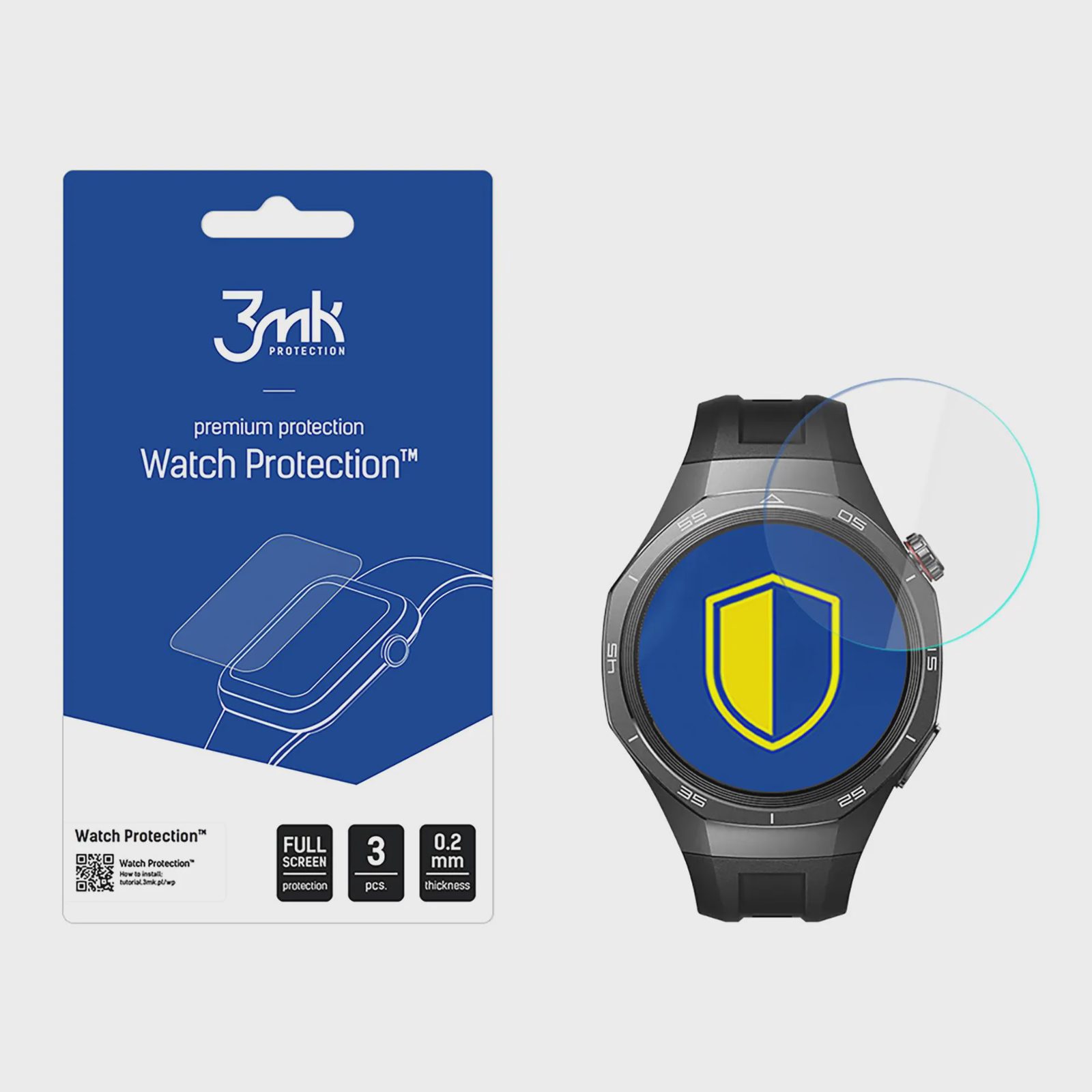 Hybrid Glass 3mk skärmskydd FlexibleGlass till Huawei Watch GT5 Pro 46 mm