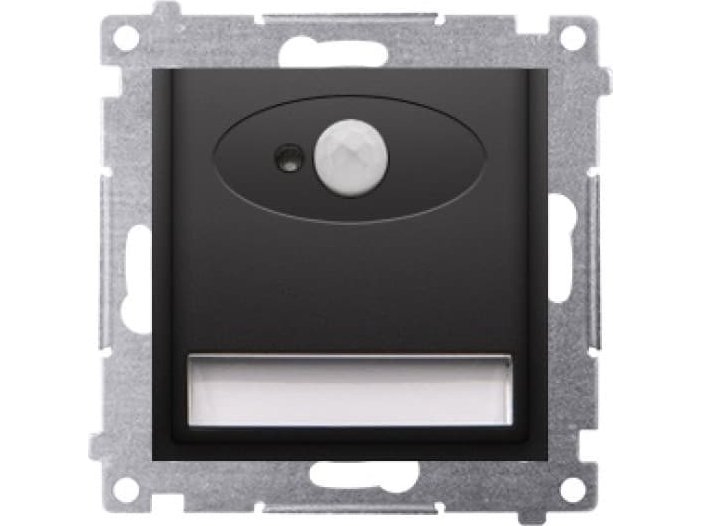 Trappbelysning Kontakt-Simon LED med rörelsesensor 230 V AC 1,4 W vit neutral 4000K matt svart DOSCB.01/49