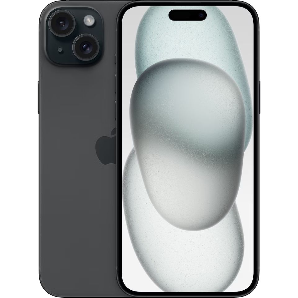 Apple iPhone 15 Plus - 5G smartphone - dual-SIM / Internminne 512 GB - OLED-skärm - 6.7 - 2796 x 1290 pixels - 2 bakre kameror 48 MP, 12 MP - front camera 12 MP - svart